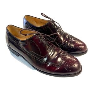 BALLY Wingtip Mens Oxford Shoes 10.5 LEDAR-01 Burgundy
